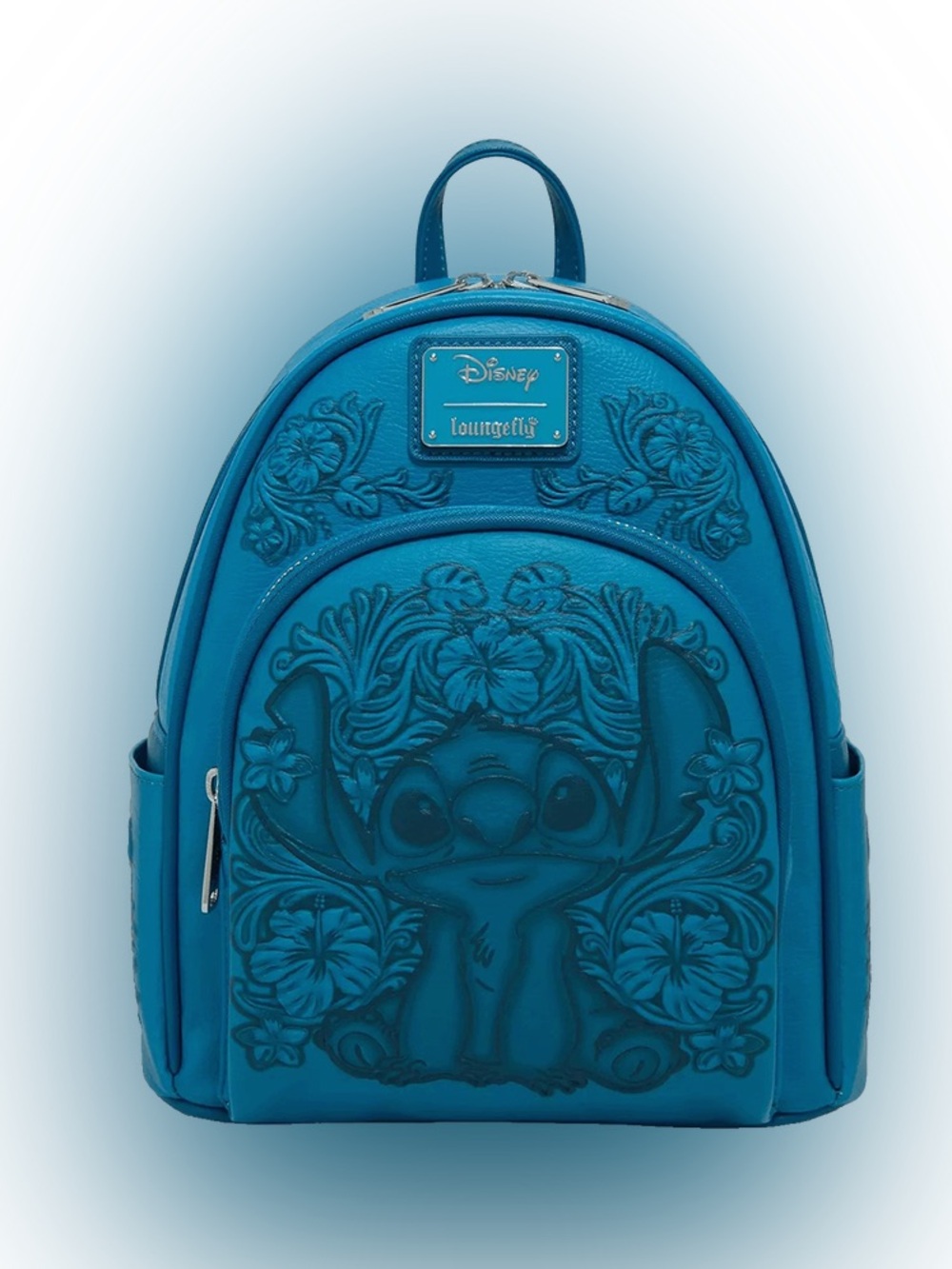 Loungefly Lilo & Stitch Blue Tooling Debossed Mini Backpack